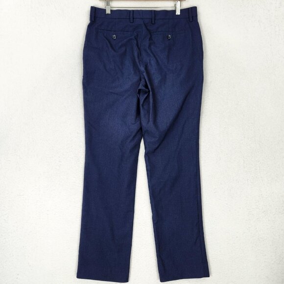 Banana Republic Pants Mens 32x32 Blue Standard Fit Checked Straight Leg Slacks - Picture 8 of 11